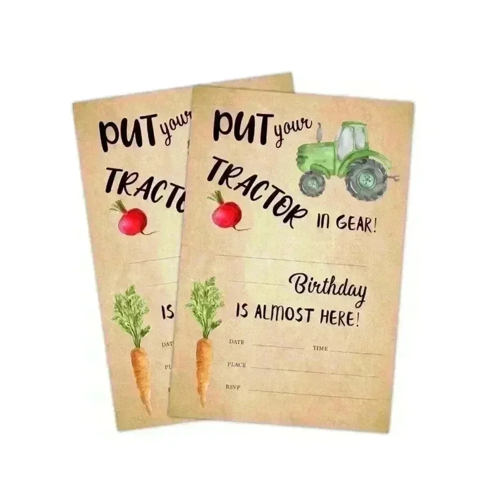 Tractor‎ birthday invitations